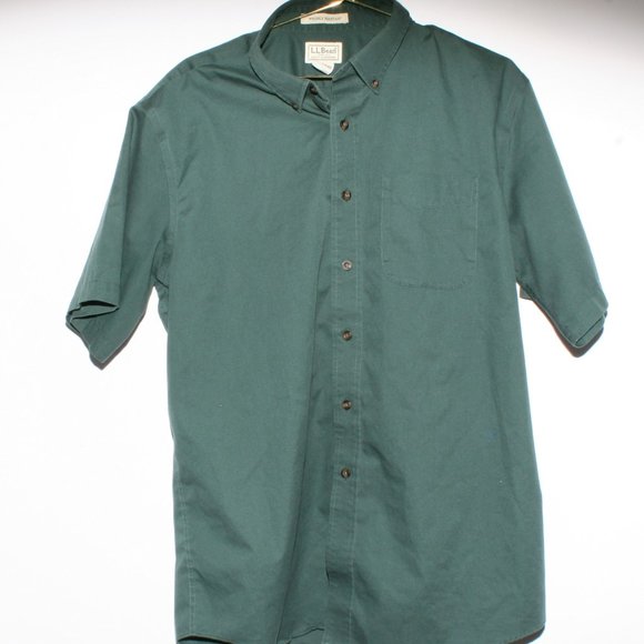 LIKE NEW/BRAND NEW-LL Bean Short-Sleeved Shirt-"Bean Green." - Picture 1 of 4